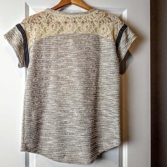 Sanctuary Lace & Ribbon Trim SS Top - Picture 2 of 6